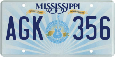 MS license plate AGK356