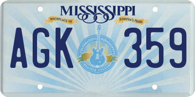 MS license plate AGK359