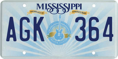 MS license plate AGK364