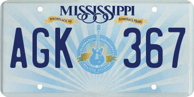 MS license plate AGK367