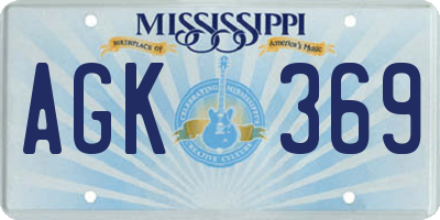 MS license plate AGK369