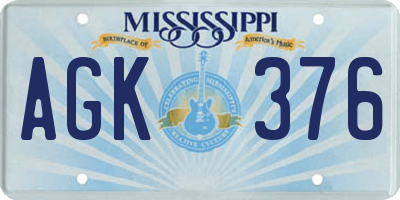 MS license plate AGK376