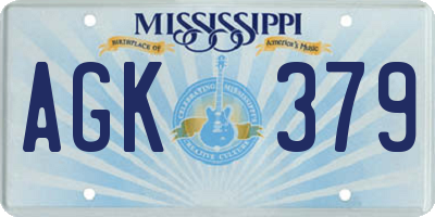 MS license plate AGK379