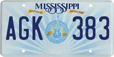 MS license plate AGK383