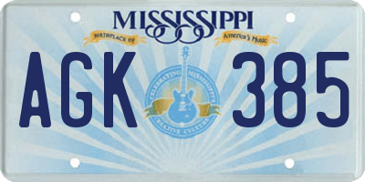 MS license plate AGK385