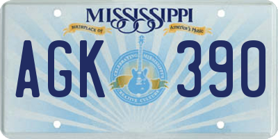 MS license plate AGK390