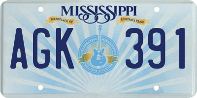 MS license plate AGK391