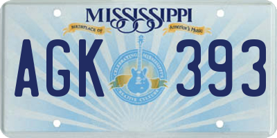 MS license plate AGK393