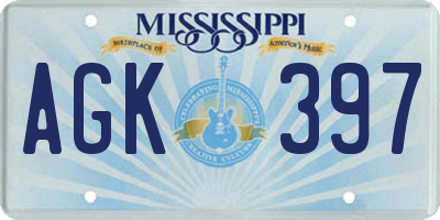 MS license plate AGK397