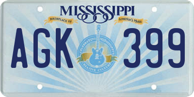 MS license plate AGK399