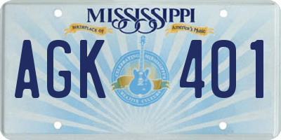 MS license plate AGK401
