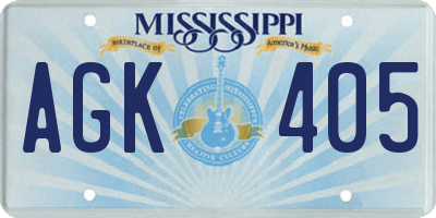 MS license plate AGK405