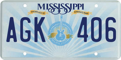 MS license plate AGK406
