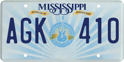 MS license plate AGK410