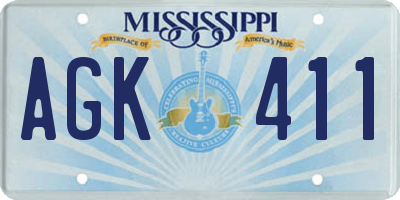 MS license plate AGK411