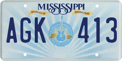 MS license plate AGK413