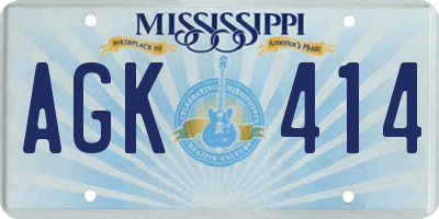 MS license plate AGK414