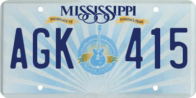 MS license plate AGK415