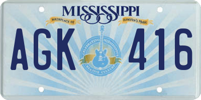 MS license plate AGK416