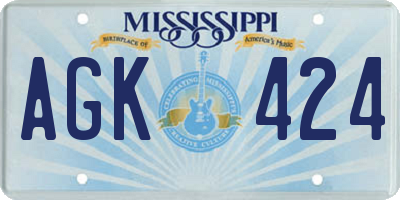 MS license plate AGK424