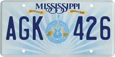 MS license plate AGK426