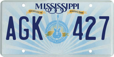 MS license plate AGK427