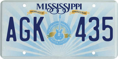 MS license plate AGK435