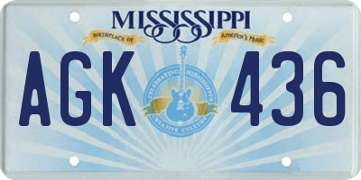 MS license plate AGK436