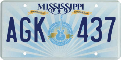 MS license plate AGK437