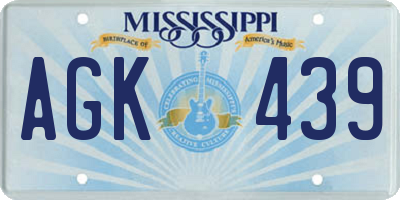 MS license plate AGK439
