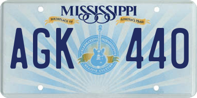 MS license plate AGK440