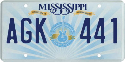 MS license plate AGK441