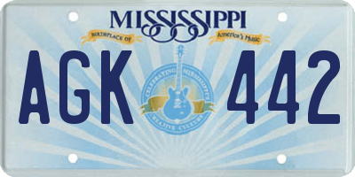 MS license plate AGK442