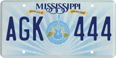 MS license plate AGK444