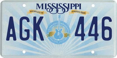 MS license plate AGK446