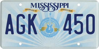 MS license plate AGK450