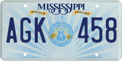 MS license plate AGK458