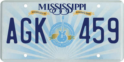 MS license plate AGK459