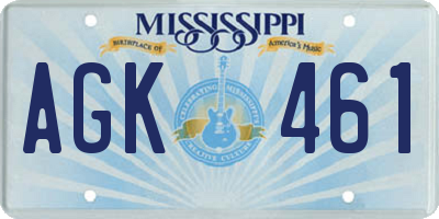 MS license plate AGK461