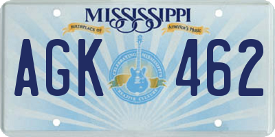 MS license plate AGK462