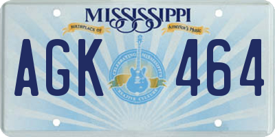 MS license plate AGK464