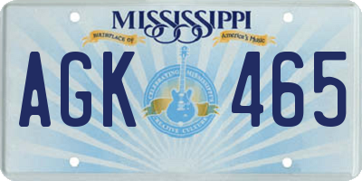 MS license plate AGK465