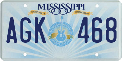 MS license plate AGK468