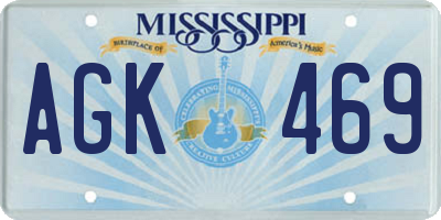 MS license plate AGK469
