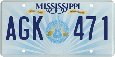 MS license plate AGK471