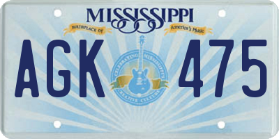MS license plate AGK475