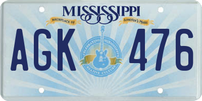 MS license plate AGK476