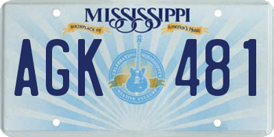 MS license plate AGK481
