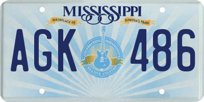 MS license plate AGK486
