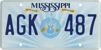 MS license plate AGK487